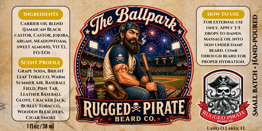 The Ballpark - Grape Soda, Bright Tobacco, and Leather Baseball Glove Beard Oil, Butter & Cologne