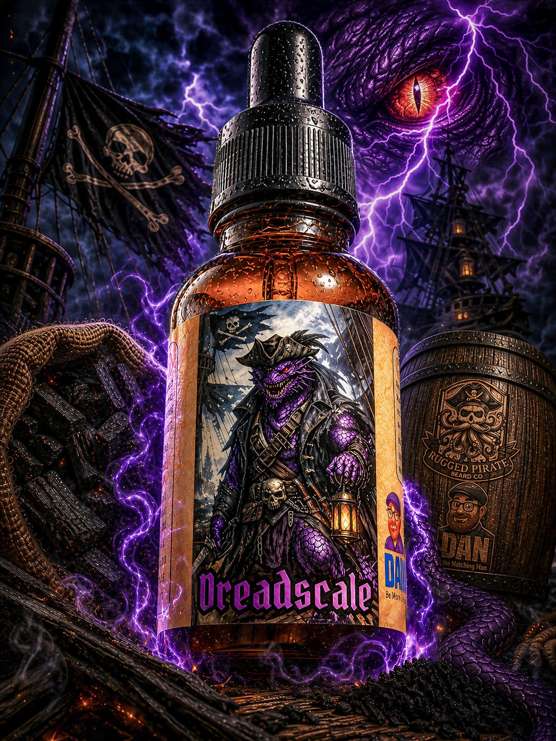 Dreadscale - Charred Oak, Gunpowder, and Salted Cedar Beard Oil, Butter & Cologne