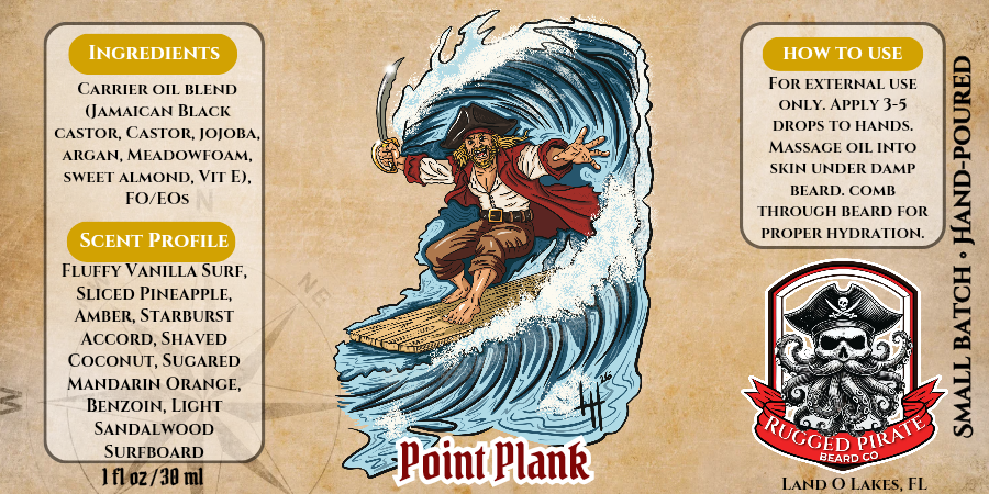 Point Plank - Sweet Pineapple, Coconut, and Benzoin Beard Oil, Butter & Cologne