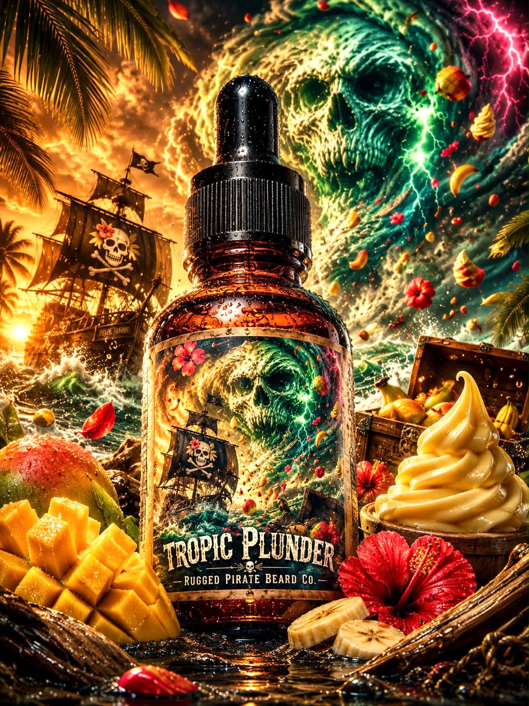Tropic Plunder - Dole Whip, Mango, and Island Timber Beard Oil, Butter & Cologne