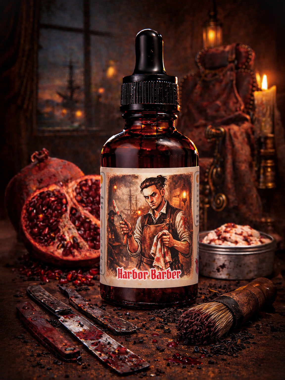 Harbor Barber - Black Tea, Smooth Resin, and Barbershop Beard Oil, Butter & Cologne