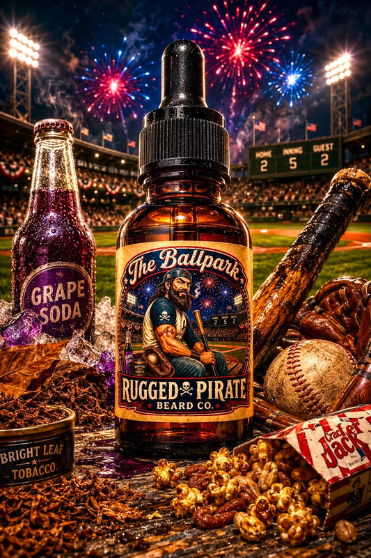 The Ballpark - Grape Soda, Bright Tobacco, and Leather Baseball Glove Beard Oil, Butter & Cologne