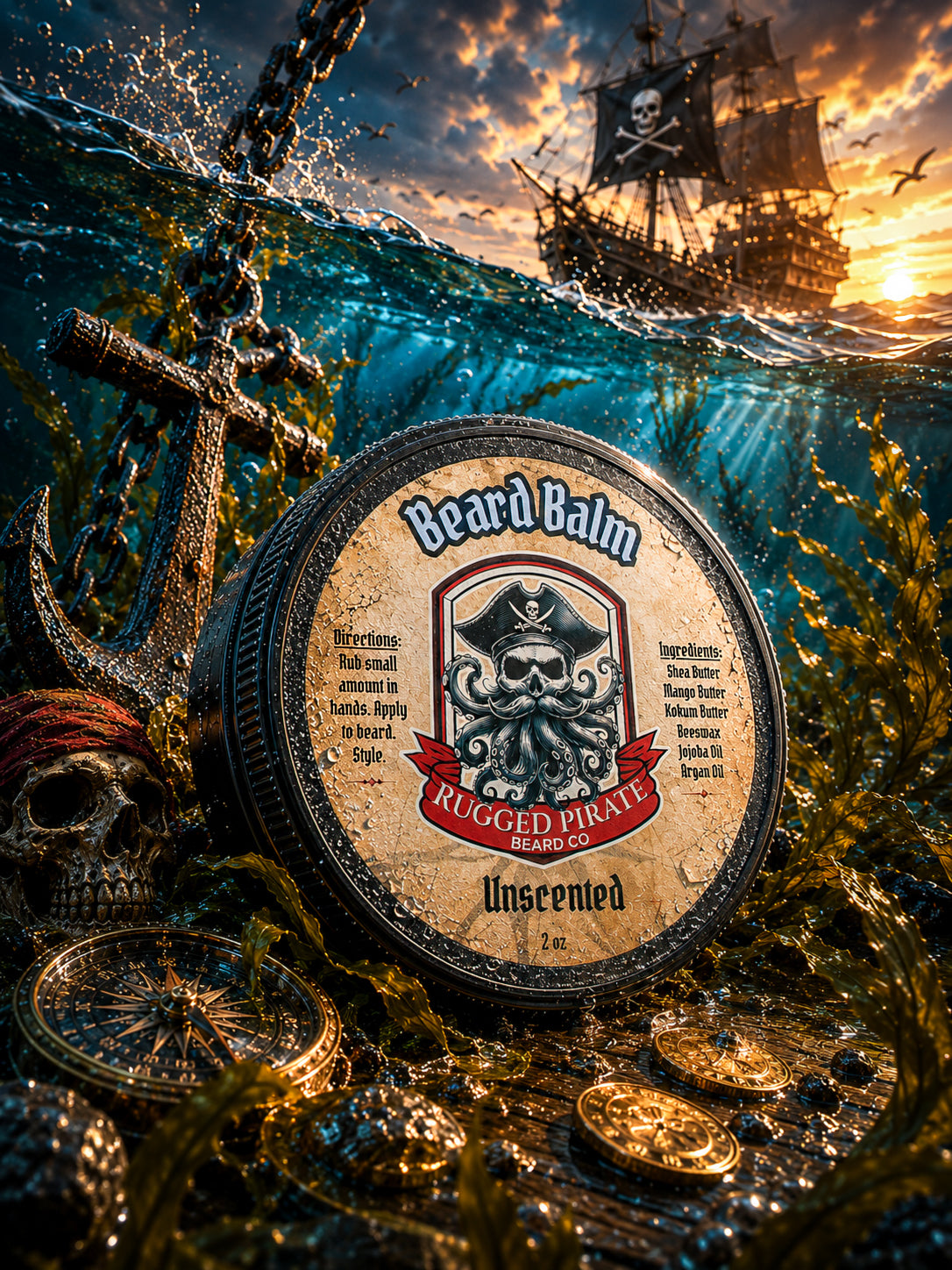 Rugged Hold Unscented Beard Balm