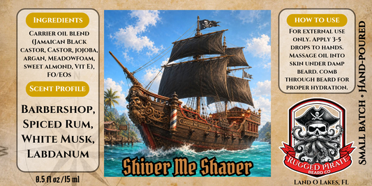 Shiver Me Shaver - Spiced Rum, Labdanum, and Barbershop Beard Oil, Butter & Cologne