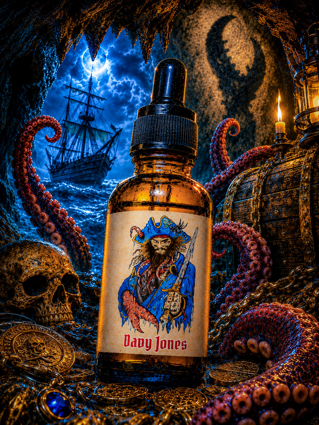 Davy Jones - Pirate Water, Stormy Marine Ozone & Waterlogged Driftwood Beard Oil, Butter & Cologne