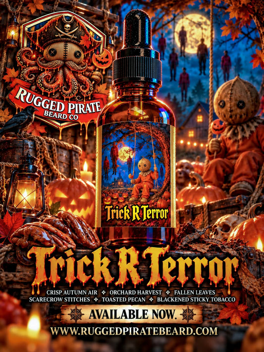 Trick R Terror - Autumn Air, Orchard Harvest & Blackened Sticky Tobacco Beard Oil, Butter & Cologne