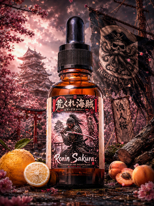 Ronin Sakura - Japanese Cherry Blossom, Hinoki, Apricot, and Yuzu Beard Oil, Butter & Cologne