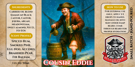 Cousin Eddie (Spiced Rum, Egg Nog, Brandied Pear) Beard Oil