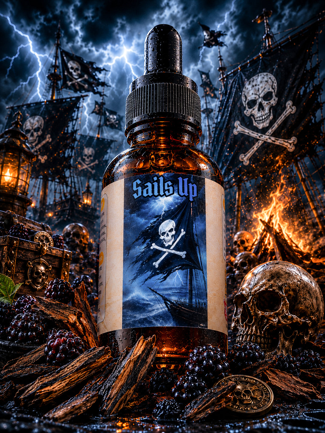 Sails Up - Blackberry, Tobacco, and Black Oud Beard Oil, Butter & Cologne