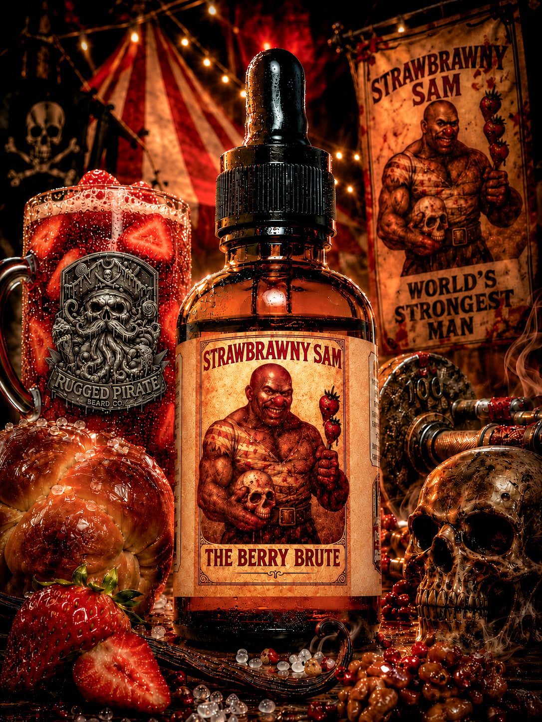 Strawbrawny Sam - Strawberry Mead, Brioche Bread, and Vanilla Bourbon Beard Oil, Butter & Cologne