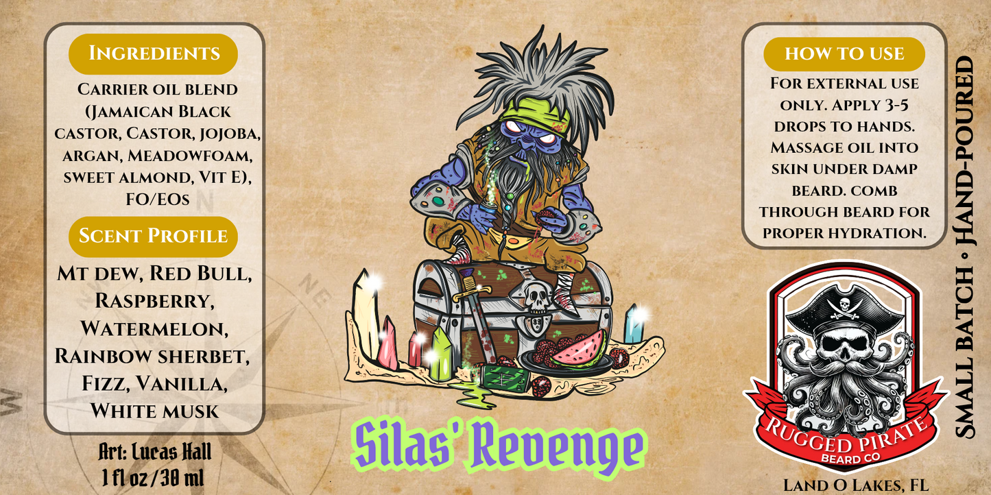 Silas' Revenge - Mountain Dew, Red Bull, and Watermelon Musk Beard Oil, Butter & Cologne