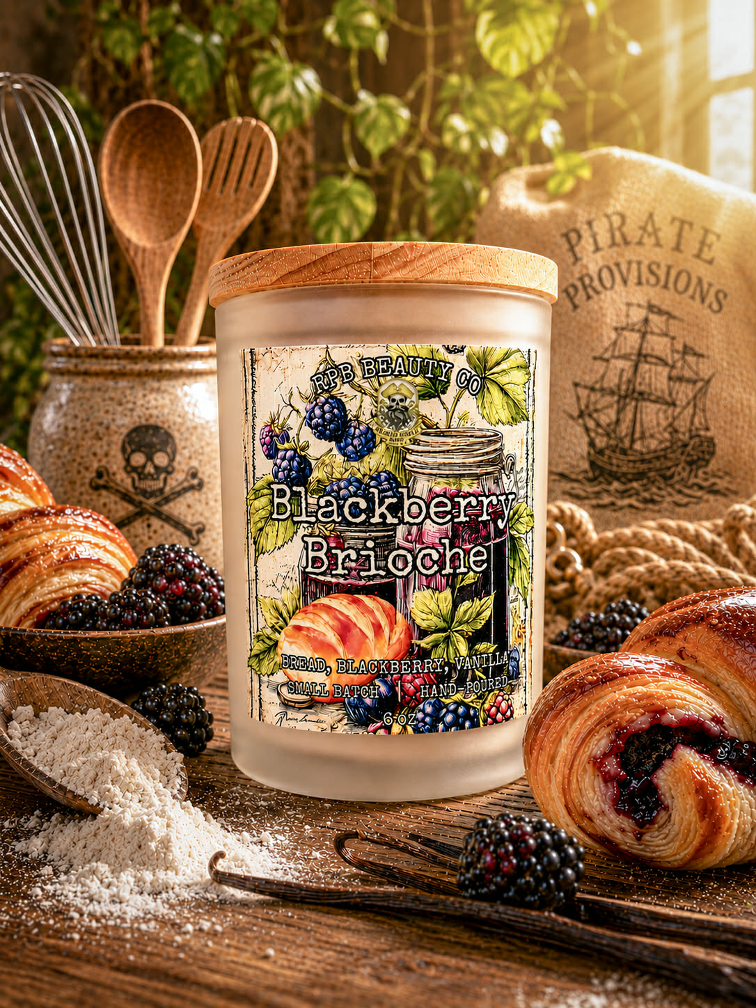 Blackberry Brioche (Fresh Bread, Blackberry, Vanilla Bean) Candle
