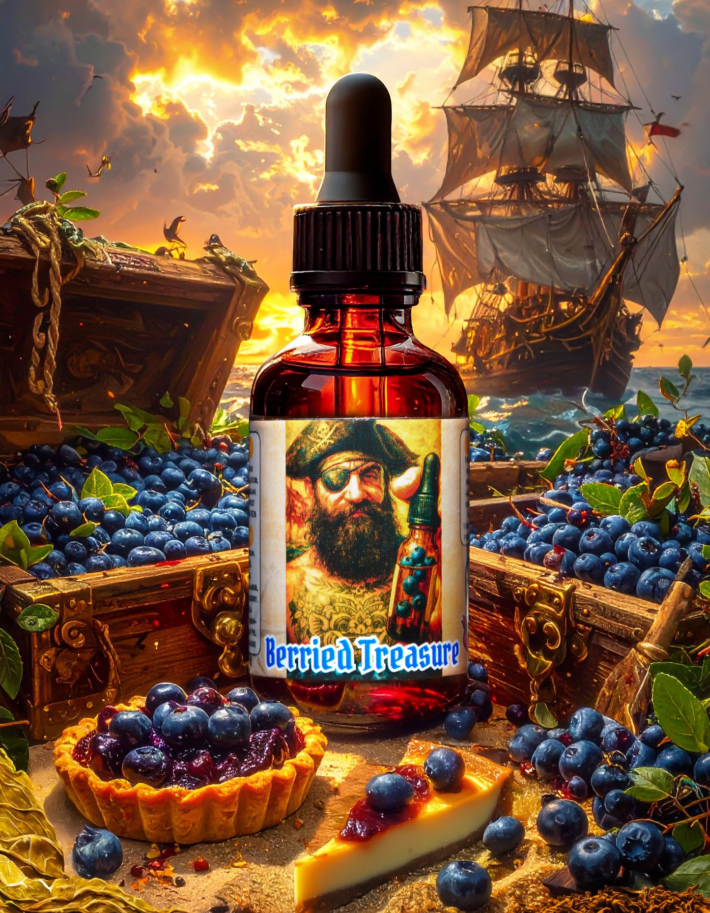 Berried Treasure - Blueberry Cheesecake, Bourbon, Blueberry Tobacco Beard Oil, Butter & Cologne