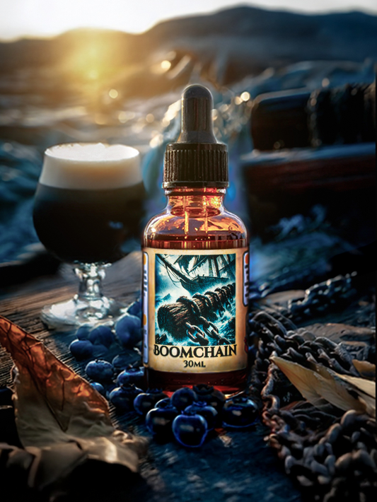 Boomchain (Oatmeal Stout, Blueberry, Tonka, Vanilla, and Tobacco)